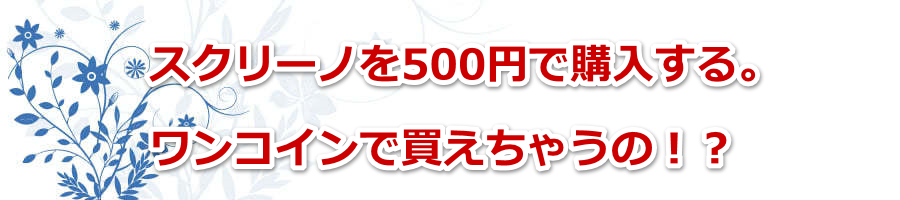 スクリーノを500円で購入する。ワンコインで買えちゃうの！？